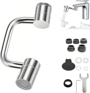 1440° Rotatable Faucet Aerator Extension, 2025 New 2 Modes Universal Sink Faucet for Splash Reduction, 1080° Rotating Multifunctional Faucet Extender for Bathroom Sink Kitchen