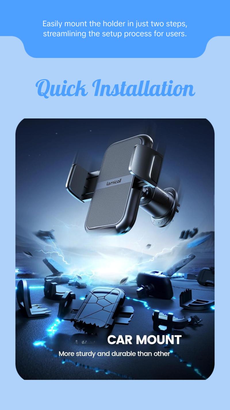 2025 Wider Clamp & Metal Hook Car Phone Holder Vent [Thick Cases Friendly] Phone Holders for Your Car Mount Automobile Hands Free Cradle Air Vent for iPhone 16 15 14 13 Pro Max Smartphone