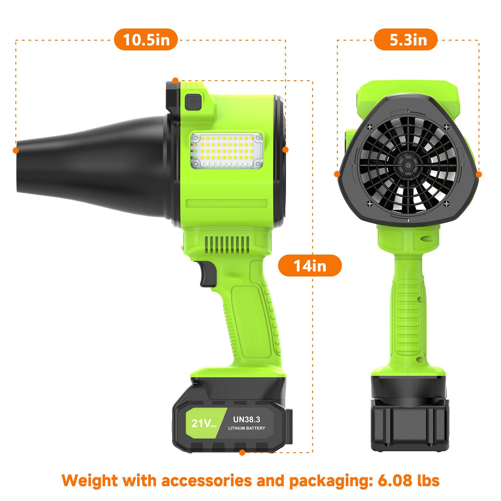 OGERY Updated Leaf Blower Cordless with Lights, 21V Powerful Electric Leaf Blowers with 2 x 3.0Ah Batteries & Charger, 700CFM 140MPH 900G Wind Pressure Lightweight Handheld Blower for Lawn Care Yard Garden summerwins