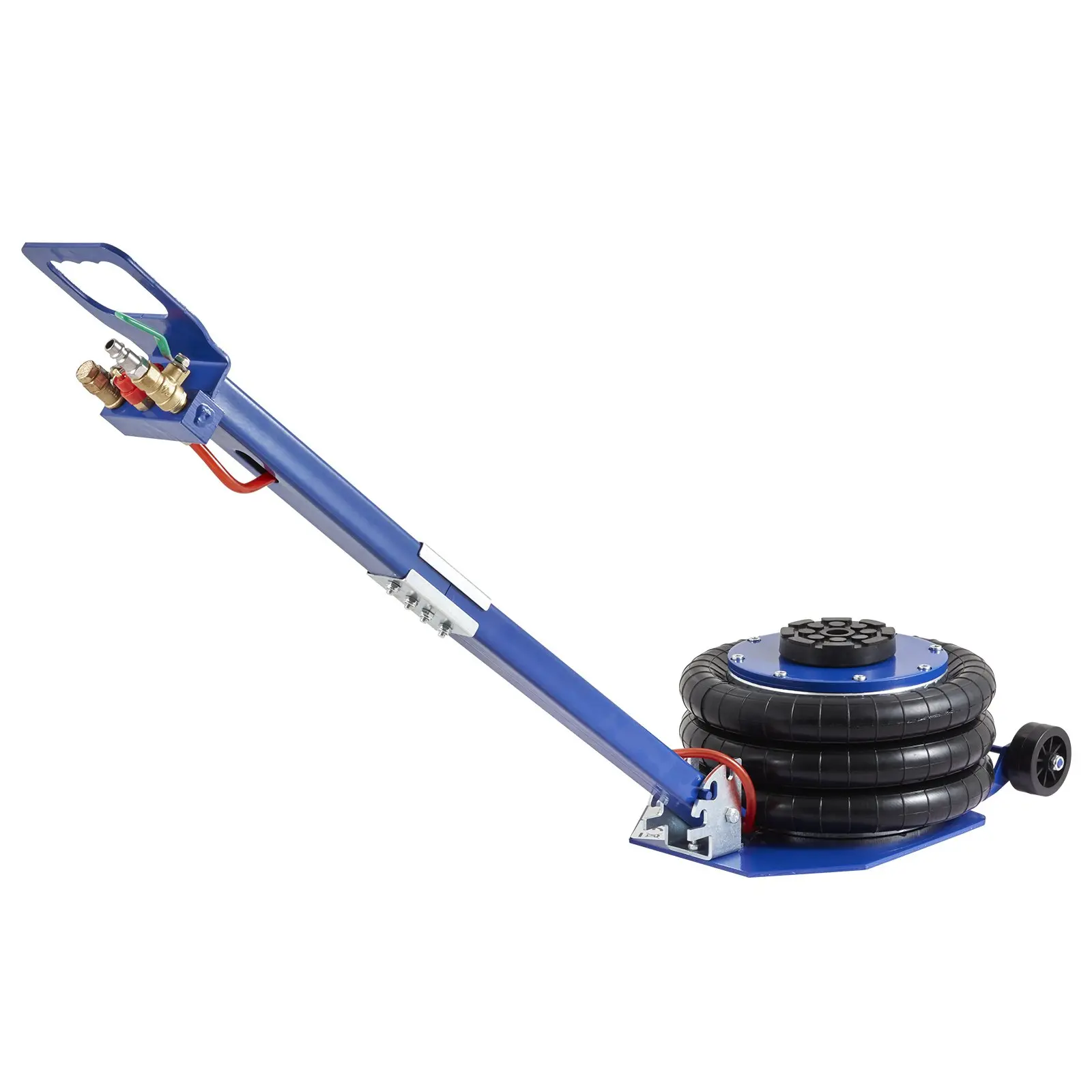 Air Jack, 3 Ton/6600 lbs Triple Bag Air Jack, Airbag Jack with Six Steel Pipes, Lift up to 17.7", 3-5 s Fast Lifting Pneumatic Jack, with Adjustable Long Handles for Cars, Garages, Repair (Blue)