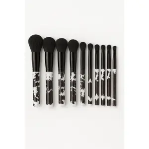 Western Glam 10-Piece Makeup Brush Collection Ultra-Soft Bristles Durable Handles Western-Inspired Bling Barn Prints Cruelty-Free for Modern Cowgirl