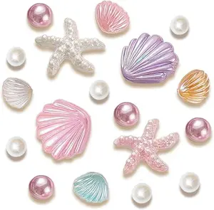 18 PCS Crystal Pearl Starfish Shoe Charms, Seashell Charms for Shoes, Wristbands, Sandals, Bracelets, Bags, Gifts for Birthday, Holidays and Special Occasions