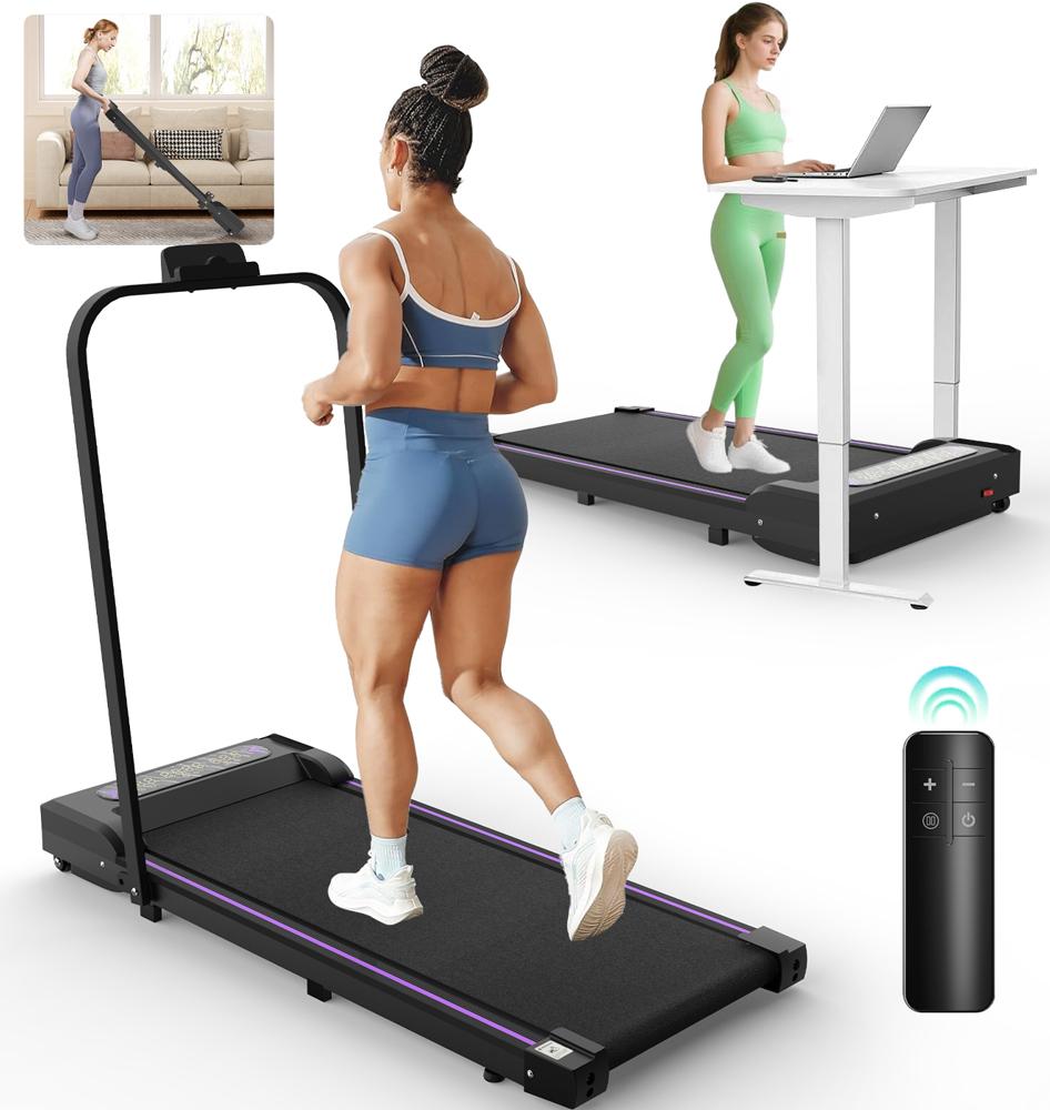 Walking Pad Treadmill, 2.5 HP Under Desk Treadmills, 2 in 1 Foldable Treadmill for Home, Walking Pad with Handle Bar & Remote Control