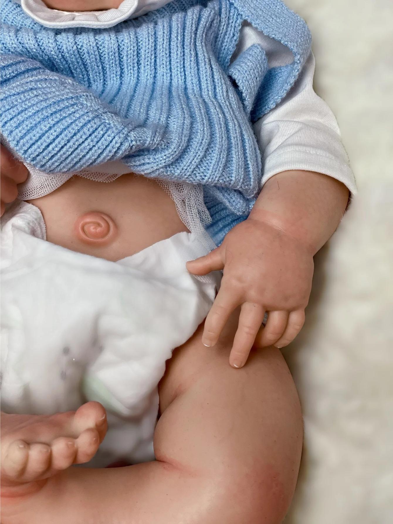 Reborn Baby Doll 22"/55 cm Full Body Soft Silicone Sleeping Reborn Baby Girl Realistic Newborn Doll with Certificate & Accessories Perfect Christmas & Birthday Gift Collector's Item