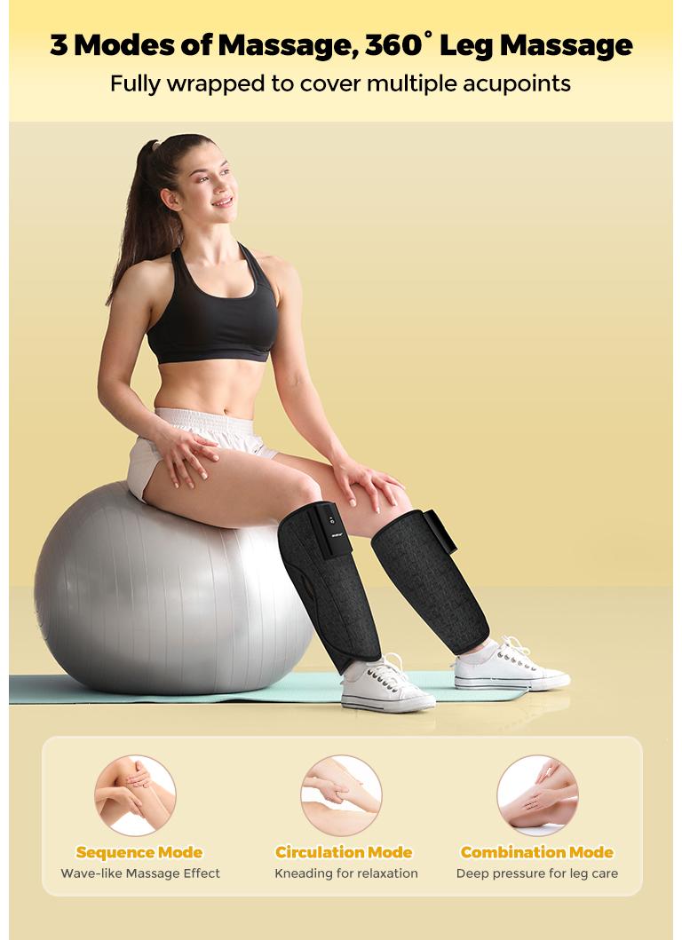 CINCOM Heated and Portable Leg Massager with Calf Airbags, Adjustable Modes and Intensity Levels for Enhanced Comfort – The Ideal Relaxation Gift for Loved Ones