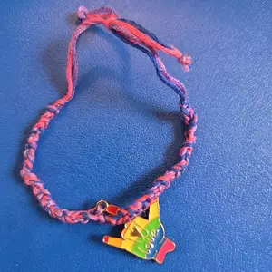 bi pride bracelet  with  charms - hand crafted with sliding sizing