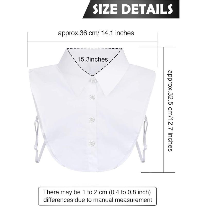 4 Pcs Fake Collar Detachable Dickey Collar Faux False Collar Half False Shirt Collars Tops for Women Graduation Daily