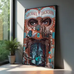 Michael Jackson Dangerous Album Cover Poster Wall Art, Iconic Music Poster, Surreal Artwork, Pop Culture Canvas Decoration, Ready to Hang, Artistic, Print