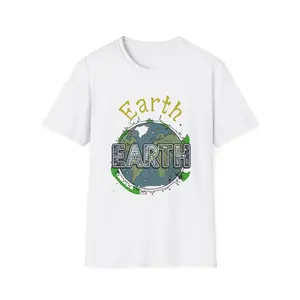 Earth Globe Illustration T-Shirt | Earth Typography Tee