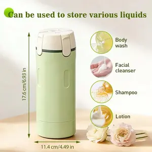 DIYCOM 4 in 1 Portable Travel Liquid Dispenser Bottle with Storage Bag Leakproof Refillable Toiletry Containers for Shampoo Conditioner Lotion Soap Compact Travel Organizer for Carry On Luggage Bathroom Accessories