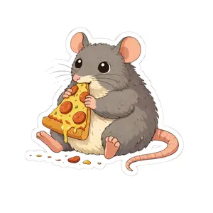 Pizza Rat Sticker — Cute Pizza Rat Kiss-Cut Decal