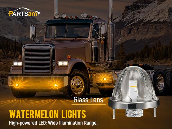 Partsam Glass LED Watermelon Lights Clear Lens LED Side Marker Lights Partsam Glass LED Watermelon Lights Clear Lens LED Side Marker Lights