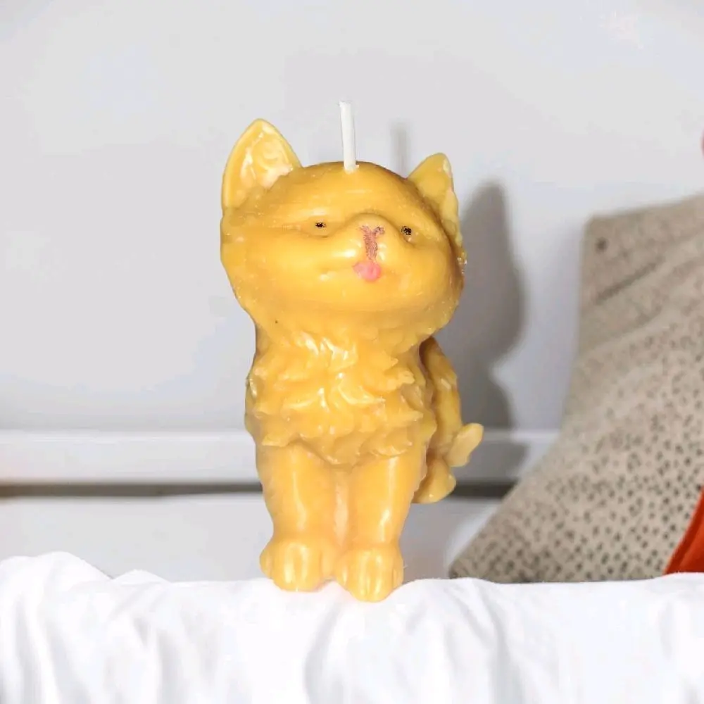 Kitty Animal Shape Aromatic Decorative Household Candle - Cozy Scented Home Decor for Bedroom Tabletop, Baby Shower Events, Kitty-Shaped