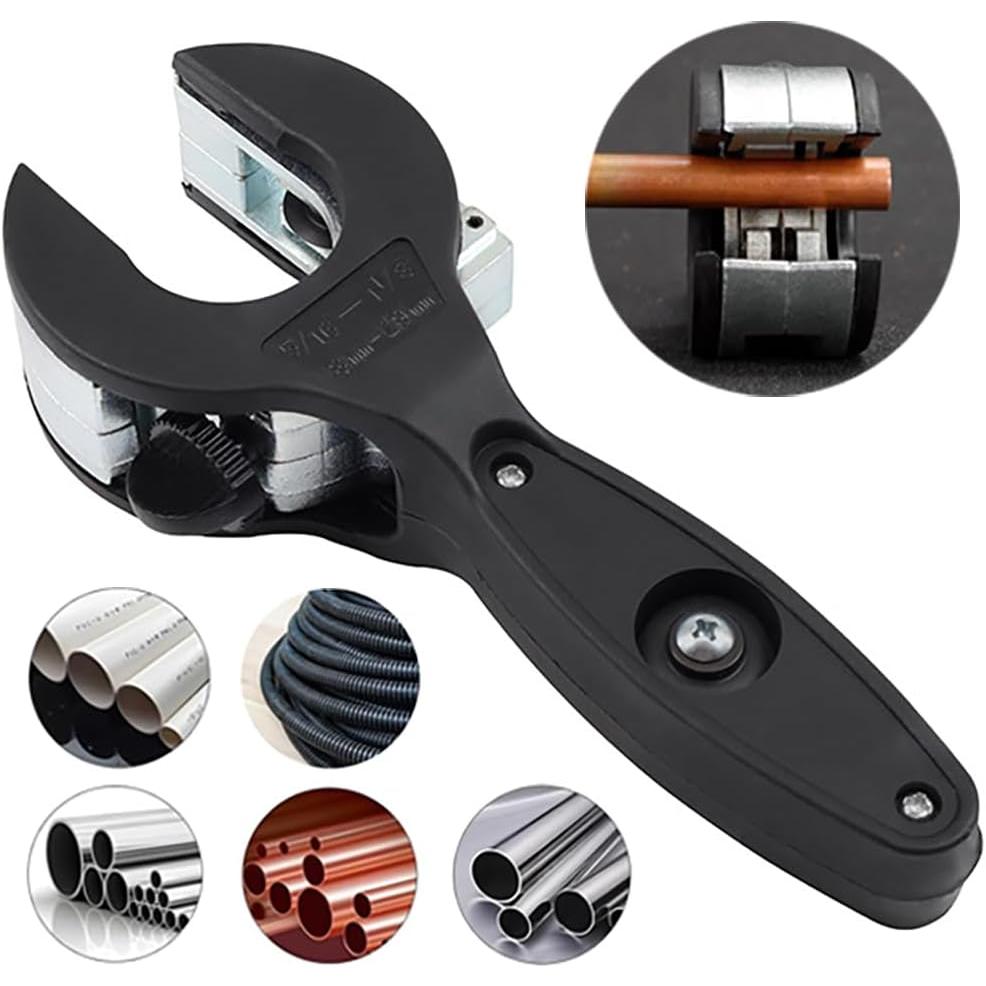 Ratchet-Type Pipe Cutter, One-Hand Fast Pipe Cutting Tool for Copper, Pvc, Aluminum, Steel Pipes, Lightweight Handheld Design for Plumbing, Diy Projects, Workshop, Home Decoration