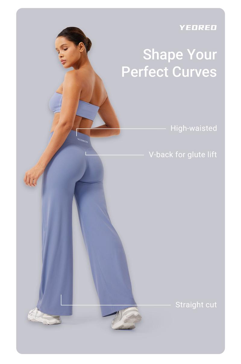 YEOREO High Waist Straight Leg Leggings Women No Front Seam Workout Yoga Pant Seamless Gym Wear flattering Confort Able Pants Activewear Bottoms Sweatpants