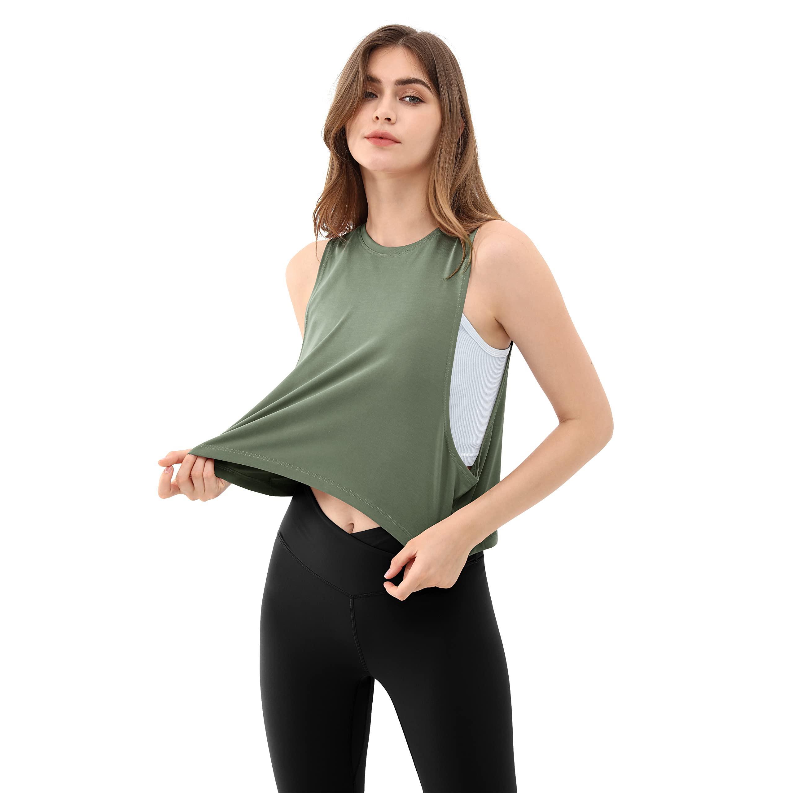 ODODOS 3-Pack Loose Tank Tops for Women Sleeveless Gym Athletic Workout Tops Yoga Shirts