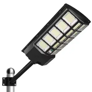Solar Light with Remote Control IP65 Waterproof Dusk to Dawn Wall or Pole Mounted Streetlamp for Parking Lot 240° Wide Angle