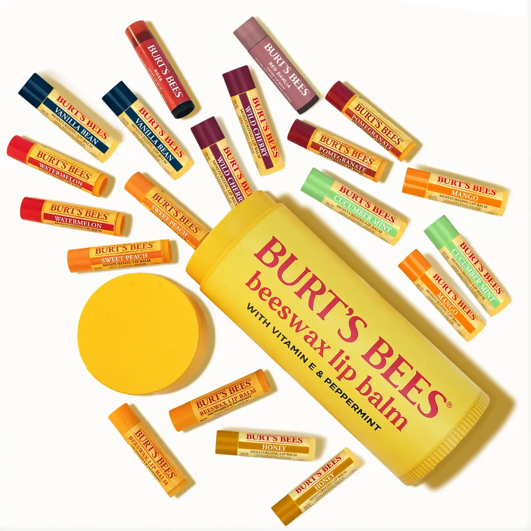 Burt's Bees Summer Mini Mega Balm | 20 Lip Balm Set in Oversized Container | Limited Edition Hydrating Lip Care Bundle
