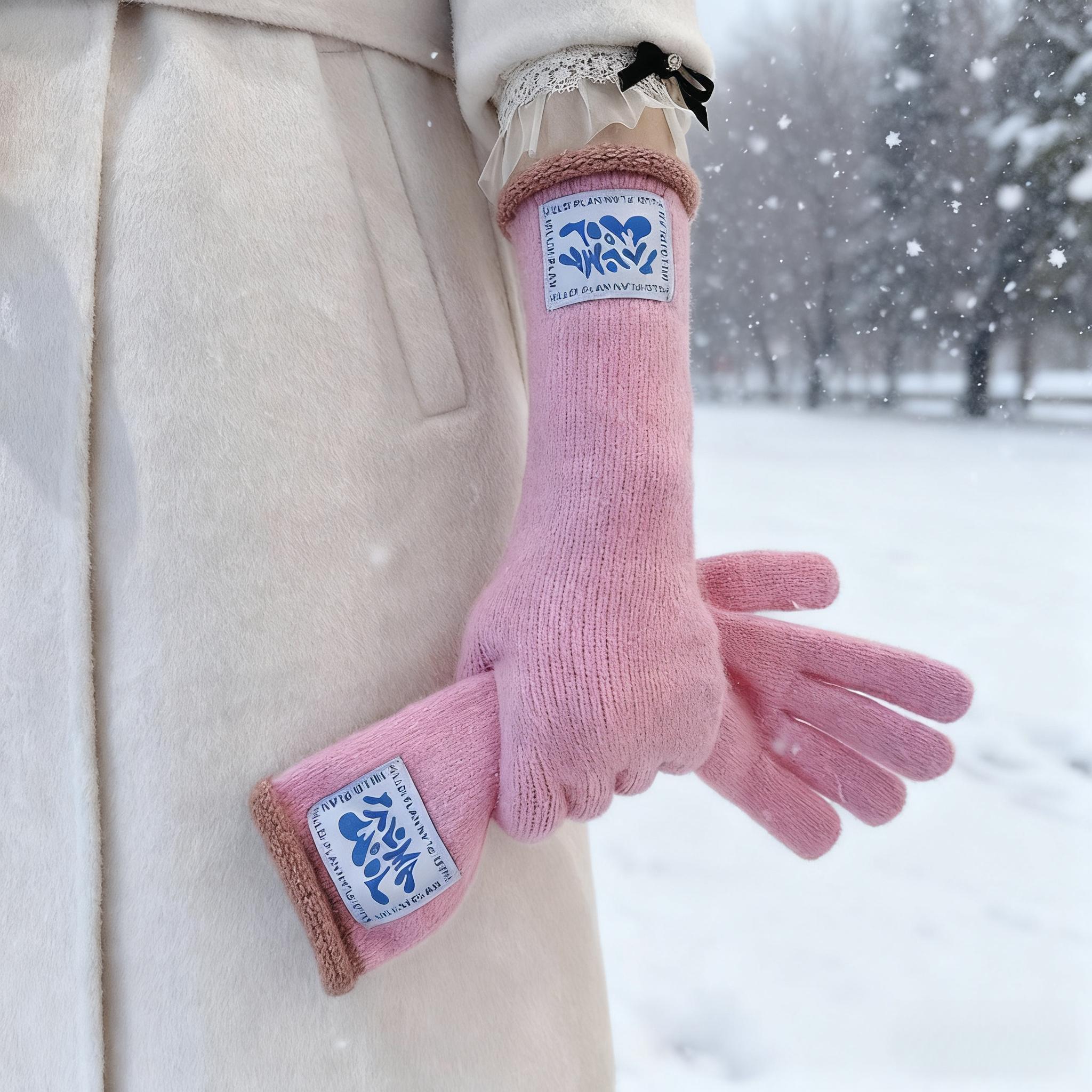 Women's Wool Long Winter Warm Gloves with Two-Finger Touchscreen Function Soft Materials for Various Occasions