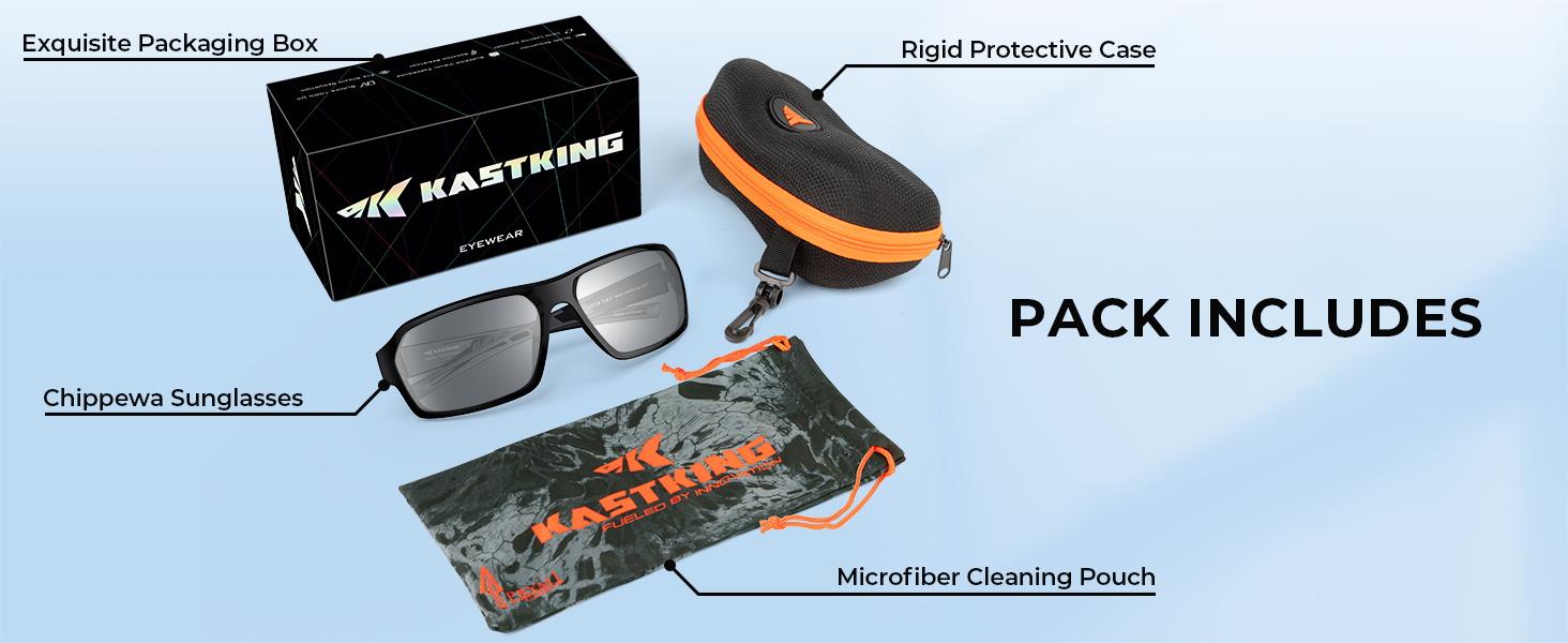 KastKing Chippewa Polarized Fishing Sunglasses UV400 Protection Full Wrap Frame Sports Cycling Sunglasses 1.0mm TAC Lenses Impact Resistant Oleophobic Coating