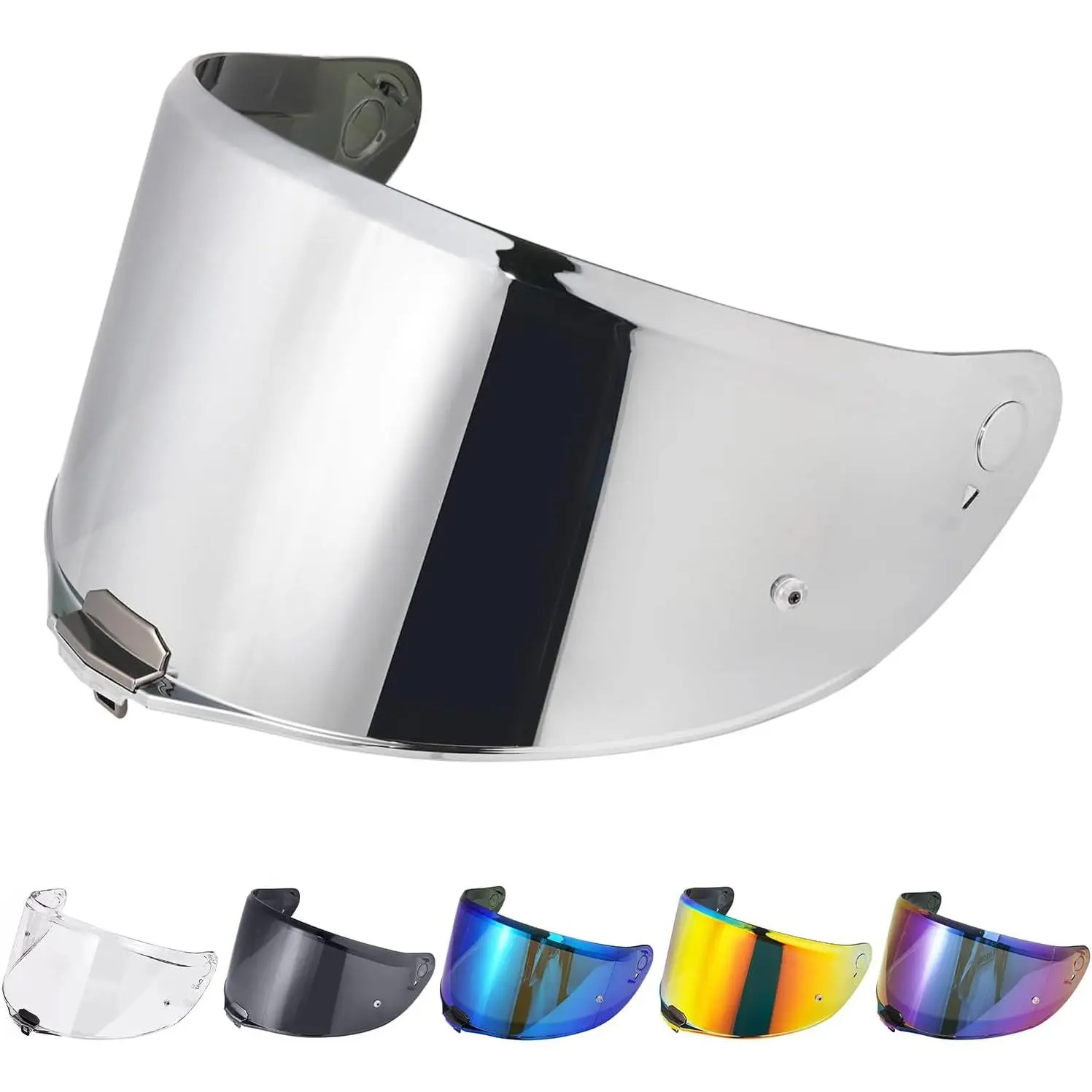 VECTOR II Non-Fog Helmet Visor, Universal Outer Face Shield for Citation II FF811 Motorcycle Helmet Accessories (Chrome Silver), Non-Fog Helmet Visors