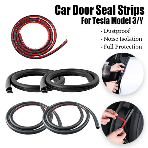 Custom Fit Rubber Car Interior Moulding Special Sealing Strip for Tesla New Model 3/Y - Noise Reduction, Dustproof Car Accessory