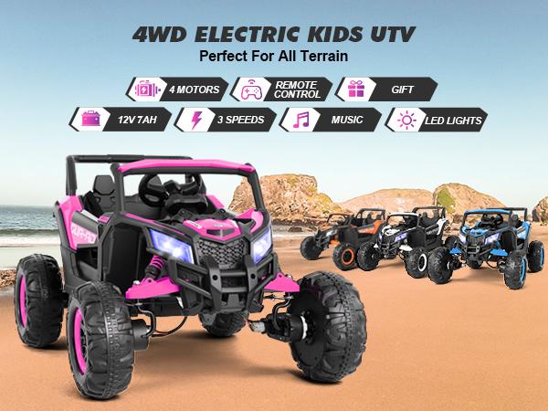 4WD Ride On Car, Electric Off-Road UTV for Kids, for Boys and Girls 4WD Ride On Car, Electric Off-Road UTV for Kids, for Boys and Girls