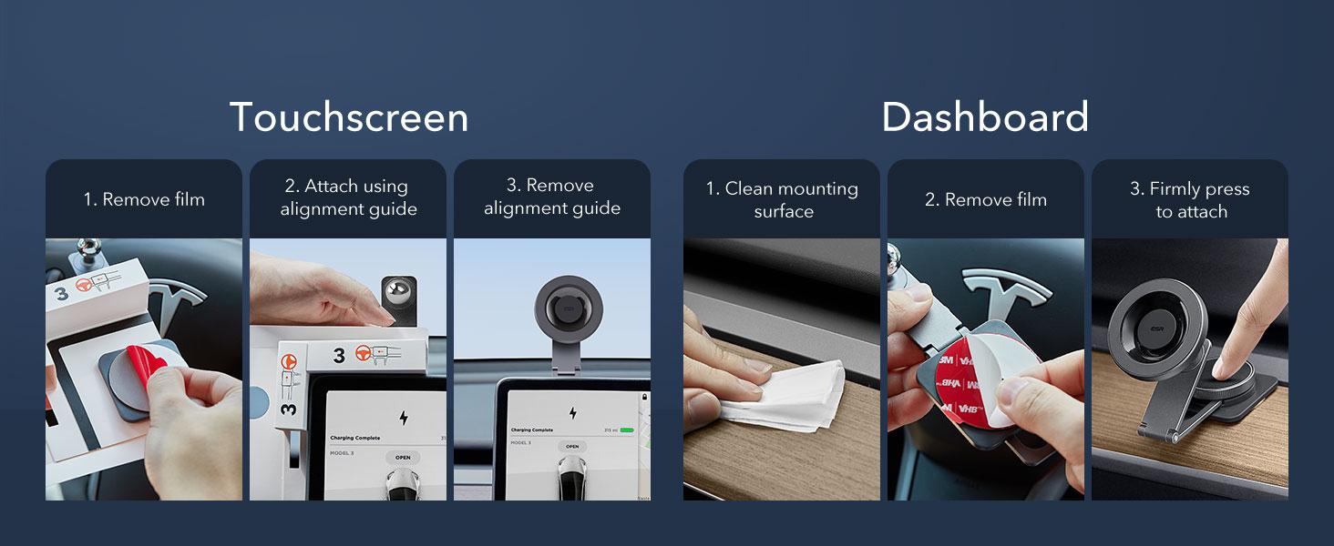 ESR for MagSafe Car Mount, Car Phone Holder, Tesla Touchscreen Car Mount, Magnetic Phone Holder for Car, for iPhone 17/16/16e/15/14/13/12, S25, Pixel 10, Charging Not Supported(2 Metal Rings Included) ESR for MagSafe Car Mount, Car Phone Holder, Tesla Touchscreen Car Mount, Magnetic Phone Holder for Car, for iPhone 17/16/16e/15/14/13/12, S25, Pixel 10, Charging Not Supported(2 Metal Rings Included)