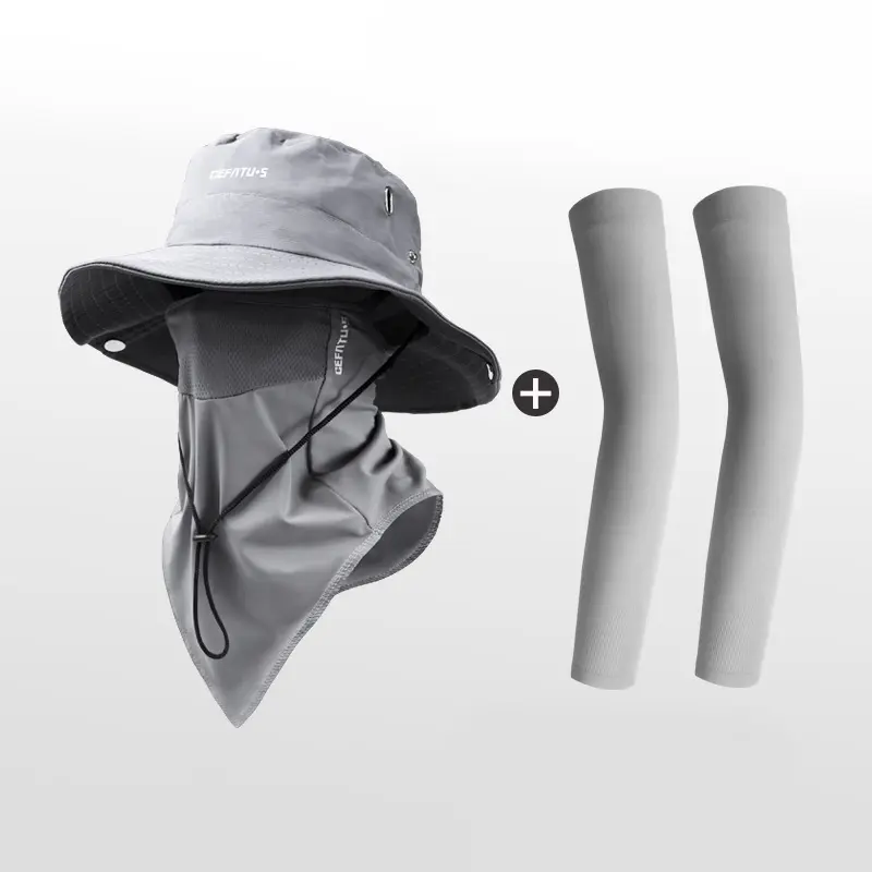 Grey (hat + face mask + arm sleeves)