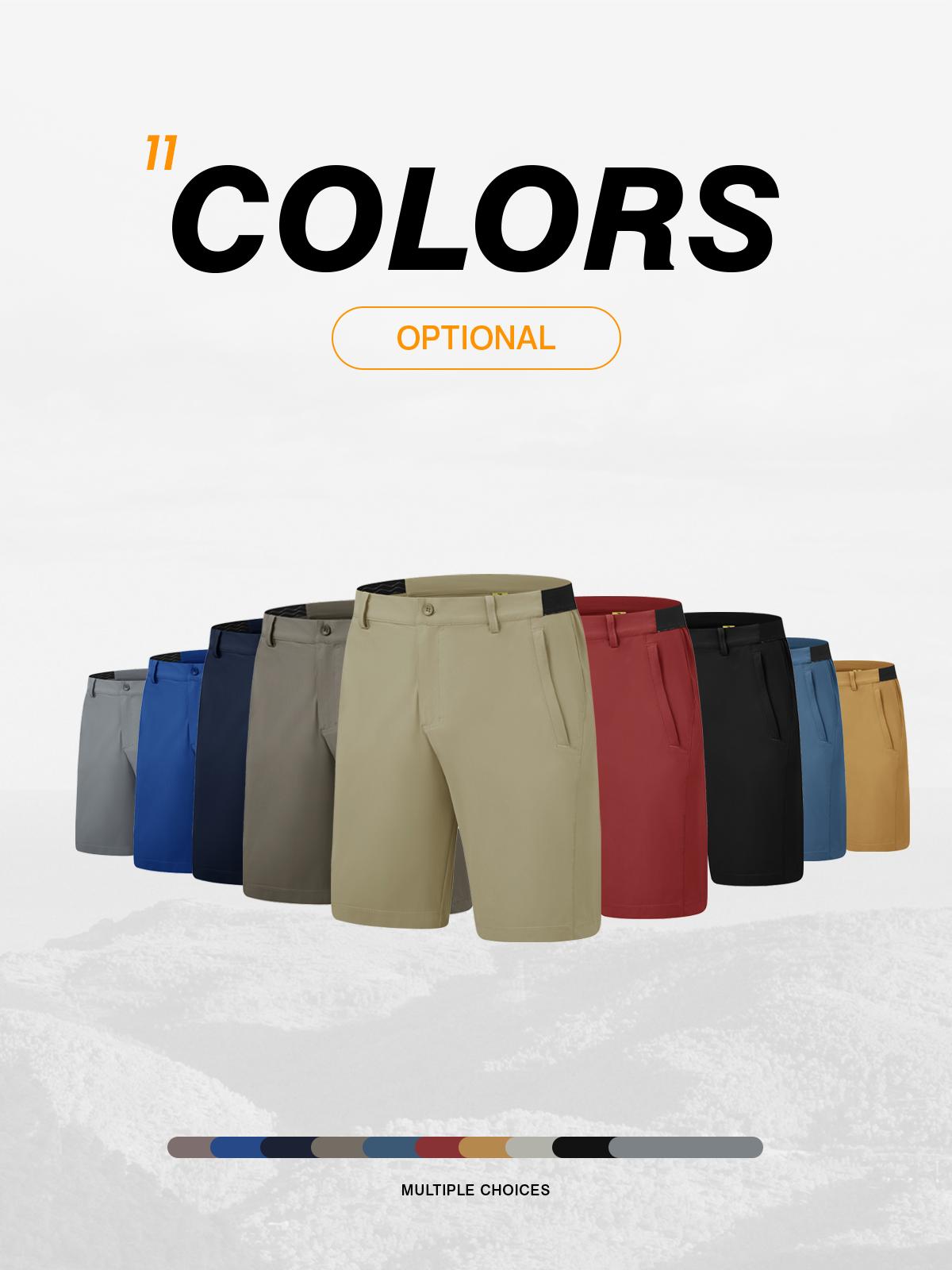 GOPUNE Men's 4-Way Stretch Shorts Quick Dry Casual Work Golf Pants Lightweight Breathable Zip Pockets Pants  Summer Outdoor Bottoms #summervibes #outdoorfun