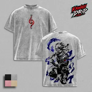 Kakashi Hatake T-Shirt, ''Naruto'' Shippuden Anime Graphic Tee, Vintage Washed Oversized Shirt, Dark Ninja Streetwear, Heavyweight Cotton T-Shirt, Large Back Print Kakashi Art, Japanese Manga Style, Unisex Anime Tee, ''Naruto'' Merch, Gift for Anime Fans
