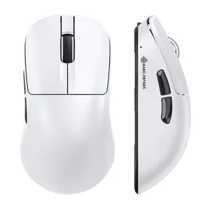 AJ199 Lightweight Wireless Gaming Mouse,Tri-Mode(2.4G/Wired/BT),24K DPI,PAW3311 Optical Sensor,1000Hz Polling Rate,600mAh,49g Ergonomic Mice for Mid-Large Hands-White
