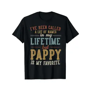Pappy Is My Favorite" Men's Cotton T-Shirt - Casual Short Sleeve, Breathable & Soft, Perfect for Father's Day, Christmas, New Year, Valentine's Gift - Black, Sizes S to XXXL