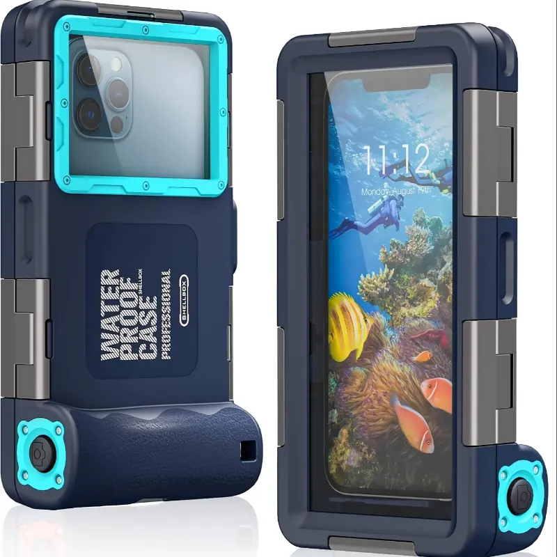 50ft Waterproof Smartphone Case with Plastic Shell - Protection for IP 11-16/S22-24, Matte Scratch-Resistant Design, with Lanyard, Universal for iPhone & Samsung Underwater Snorkeling/Diving Mobile Phone Accessory