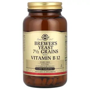Solgar Brewer's Yeast, 7 1/2 Grains with Vitamin B12, 250 Tablets