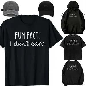 Family set-DIY-Unisex-Long sleeves / With a hat / For children/Fun Fact I Don't Care T-Shirt
