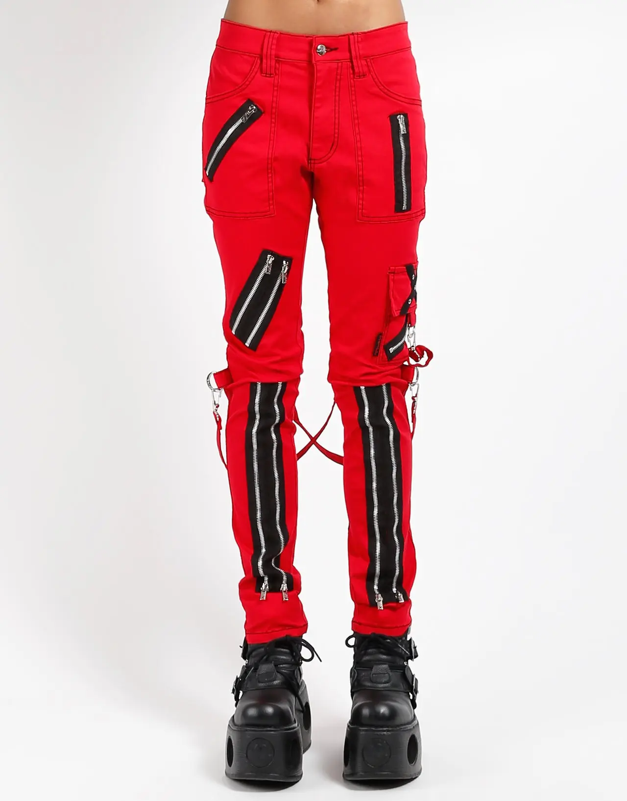 CLASSIC SLIM LEG BONDAGE PANT RED