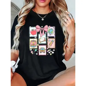 Unisex 100% Cotton Coquette Bow “Be Yourself” T-Shirt for Teachers & Students — Back to School Teacher Life Theme, Short Sleeve, Casual Top