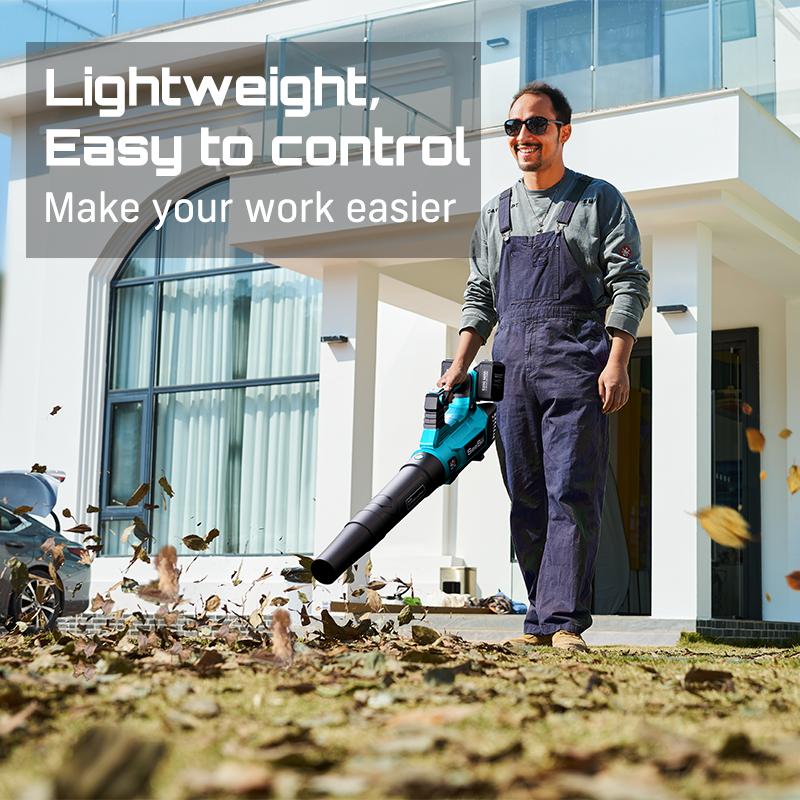 SEESII 40V Cordless Leaf Blower with 680CFM/210MPH Brushless Motor, 2x 4000mAh Batteries & 2 Chargers, Variable Speed & Turbo Button for Lawn Care & Debris Removal