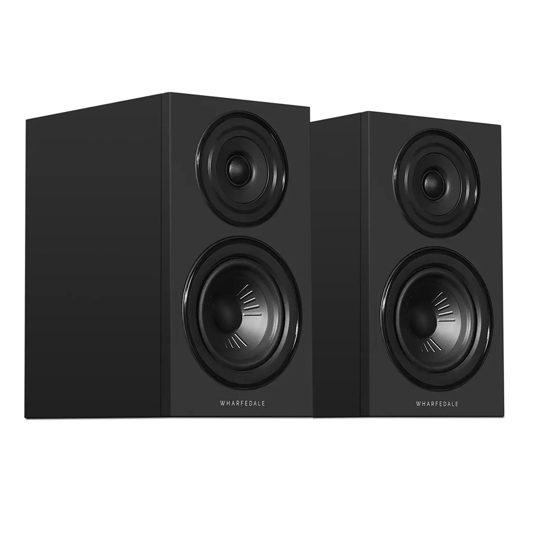 Wharfedale Diamond 12.1i Compact Award-Winning Passive Bookshelf Speakers (Pair) - Black Wired Audio Gear, Amplifier Compatible, Woofer, Semi-Matte Enclosure, Optimized Port Tuning