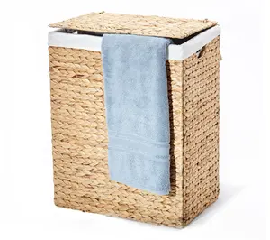 Seville Classics Handwoven Water Hyacinth Laundry Hamper