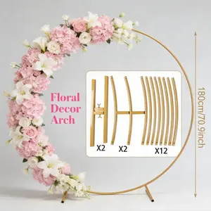holiday decor deals scene arrangement Gold Wedding RoundFrame Balloon Stand for Birthday BabyShower  Anniversary Bridal Graduation IndoorOutdoor Party Decoration  banners round backdrop stand