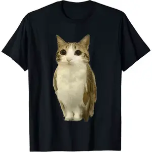 Funny Internet Meme T-Shirt - Cat Owl Brainrot Meowl Design | Casual Short Sleeve Round Neck Tee for Parties, Holidays, Summer, Daily, and Street Style, Ideal for Men