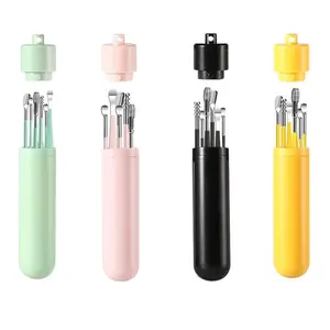 6PCS Spiral Earwax Removal Kit Stainless Steel Double-Headed Earwax Tool with Storage Box 360° Spiral Ear Massage for Adults Durable Reusable Portable Safe