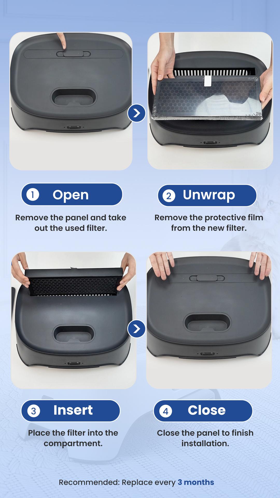 Neakasa AirStep Pet Air Purifier Step,3-Mode Odor, Dust & Pet Hair Control, Air Filter Compatible with M1 Plus / M1 Lite and Most Automatic & Traditional Litter Boxes