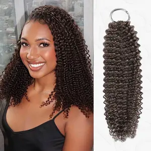 QVR Dark Brown #4 Crochet Hair Small Kinky Curly Machine Made Feather Human Hair Extension TikTokShopBlackFriday
