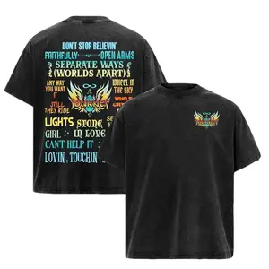 Journey Classic Rock Wash T-Shirt, Front Minimal Logo Back Greatest Hits Song List Unisex Cotton Band Tshirt, 90s Rock Band Graphic Hoodie, Unisex Shirt Gift For Her, Music Tour Shirt