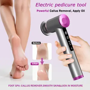 CYFERUY Ergonomic premium aluminum electric foot file with reusable Nano-Glass Head，Portable 2000mAh long-lasting electric callus Remover for feet dead,hard,dry skin,apply oil, Enjoy spa-like foot care at home.perfect gift.