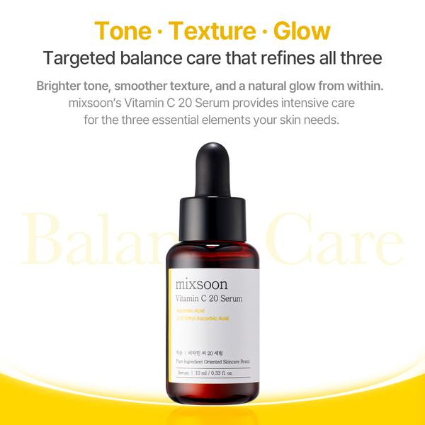 [NEW] Vitamin C 20 Serum 0.34 Fl. Oz. / 10ml Skin Radiance 20 Pure Vitamin C, Lightweight Non-Sticky Face Serum for Sensitive Skin iKorean Glass Skin Care