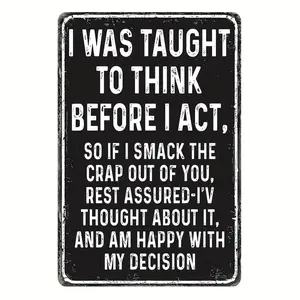 Vintage-Style Wooden Hanging Sign - Unique Sarcastic Quote Wall Decor, Perfect for Man Cave Decor